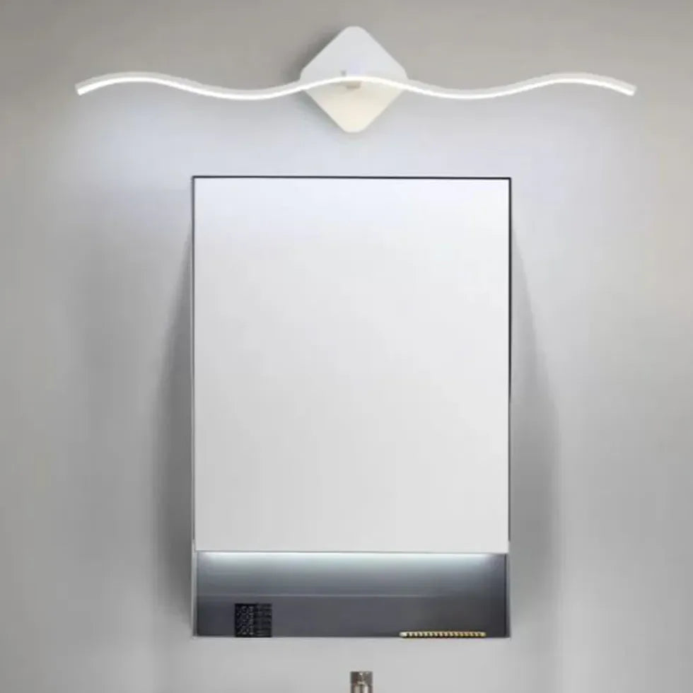 Black Mirror Light For Bathroom Linear Louise Silica Gel Cool White