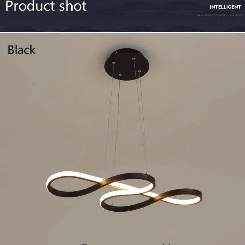 Black Bar Pendant Light For Living Room Linear Louise Metal & Silica Gel Ip20 Warm White