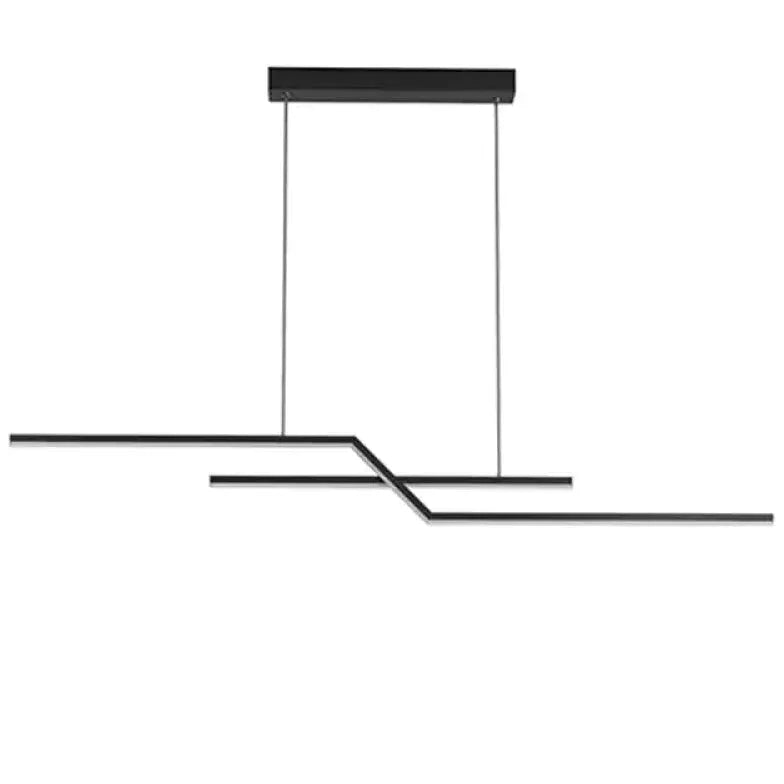 Black Bar Pendant Light For Office Linear Modern Aluminium Alloy