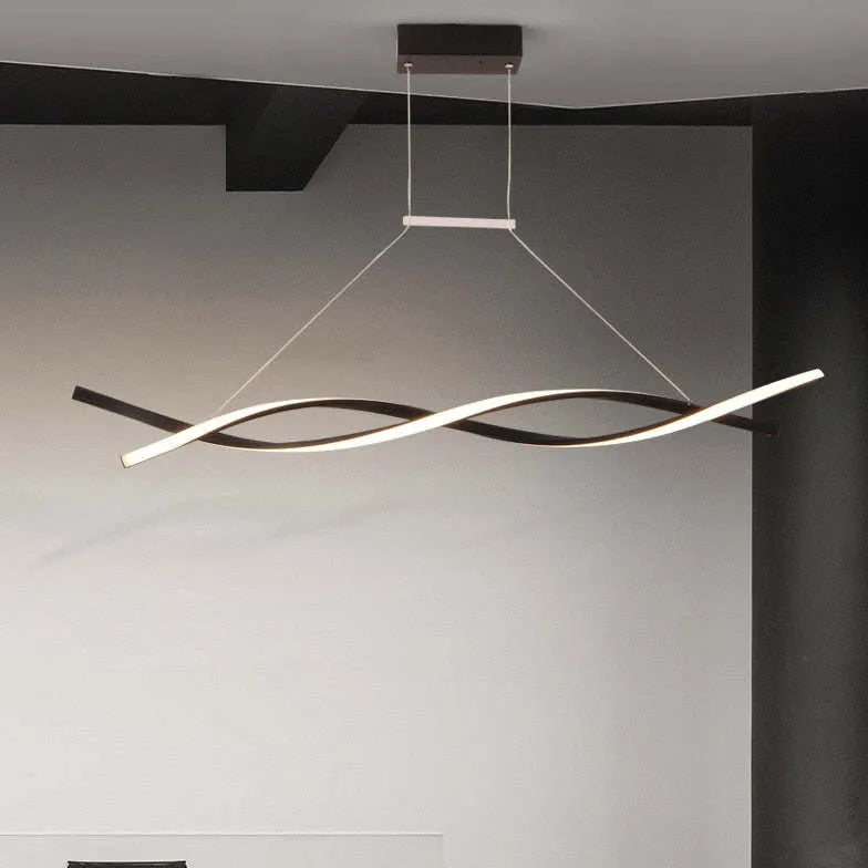 Bar Pendant Light For Living Room Linear Edge Metal & Acrylic Ip20 Led