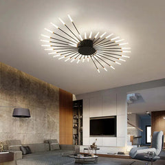 Black Chandelier For Bedroom Lowry Metal & Acrylic Led Natural Light Ip20