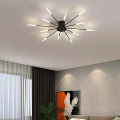 Black Chandelier For Bedroom Lowry Metal & Acrylic Led Natural Light Ip20