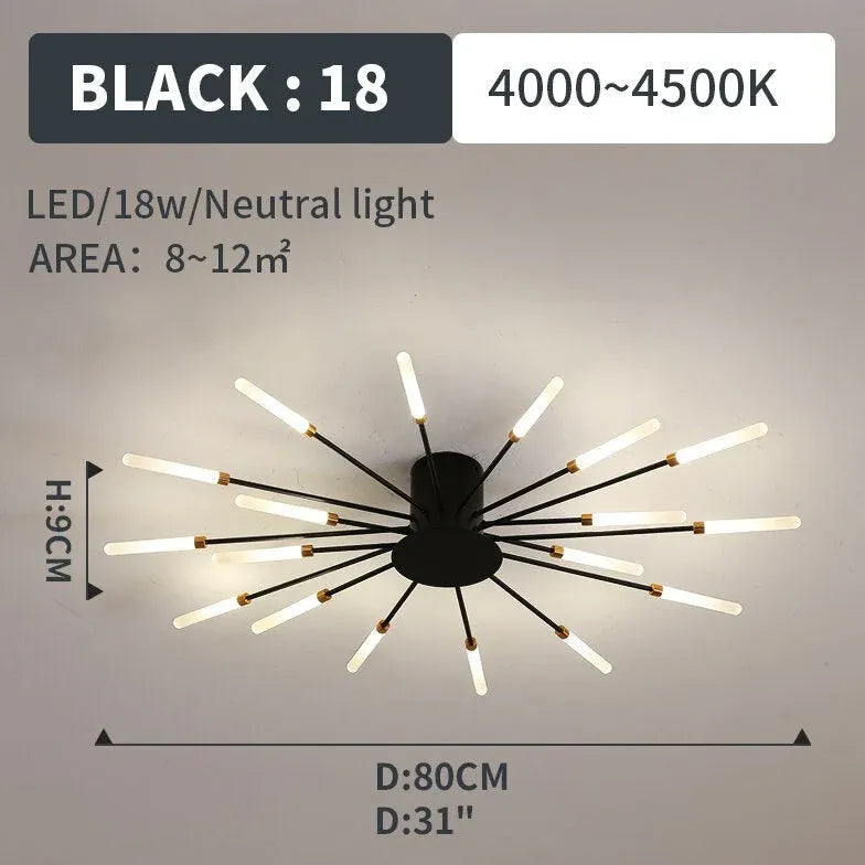 Jugendstil Deckenleuchte moderne LED Rauch Feuerwerk