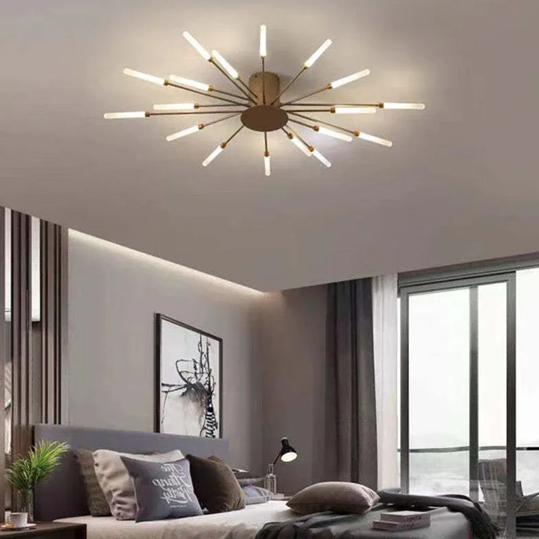 Black Chandelier For Bedroom Lowry Metal & Acrylic Led Natural Light Ip20