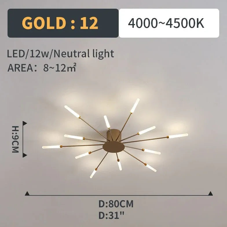 Jugendstil Deckenleuchte moderne LED Rauch Feuerwerk