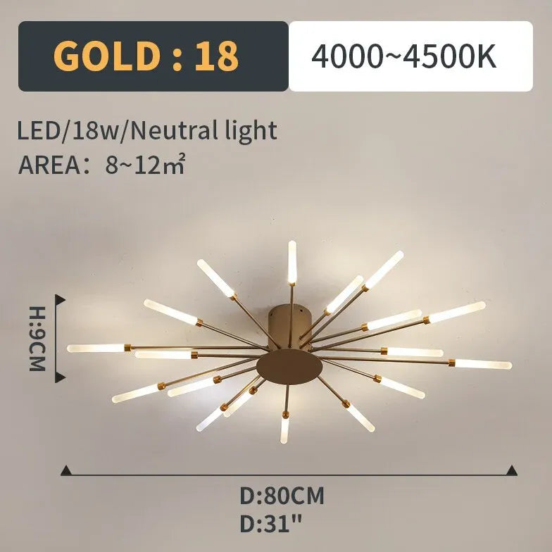 Jugendstil Deckenleuchte moderne LED Rauch Feuerwerk