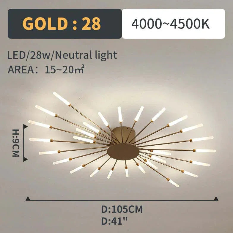 Jugendstil Deckenleuchte moderne LED Rauch Feuerwerk