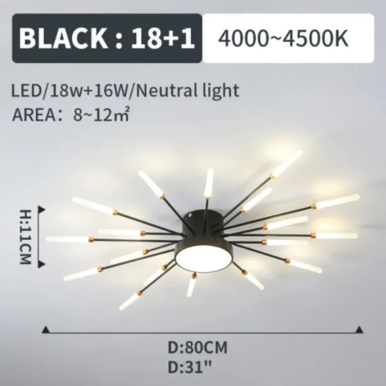 Flush Light For Bedroom Lowry Metal & Acrylic Ip20 Natural Light