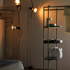 Black Floor Lamp For Bedroom Linear Luxo Metal Led Plug Warm White Ip20