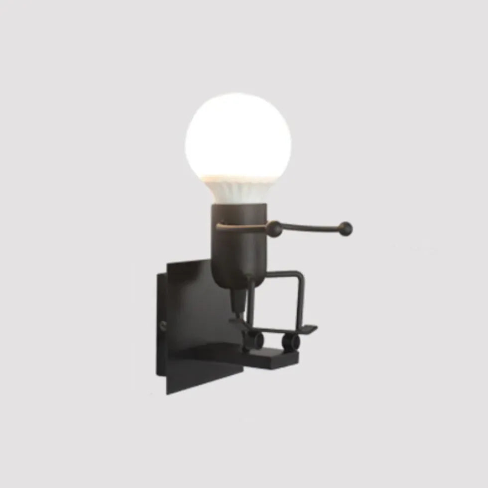 Black Single Arm Wall Light For Bedroom Luxo Metal Led Ip20