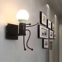 Black Single Arm Wall Light For Bedroom Luxo Metal Led Ip20