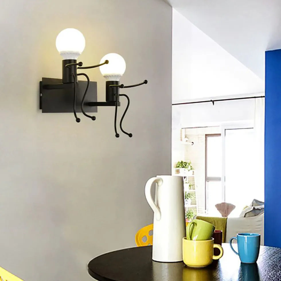 Black Single Arm Wall Light For Bedroom Luxo Metal Led Ip20