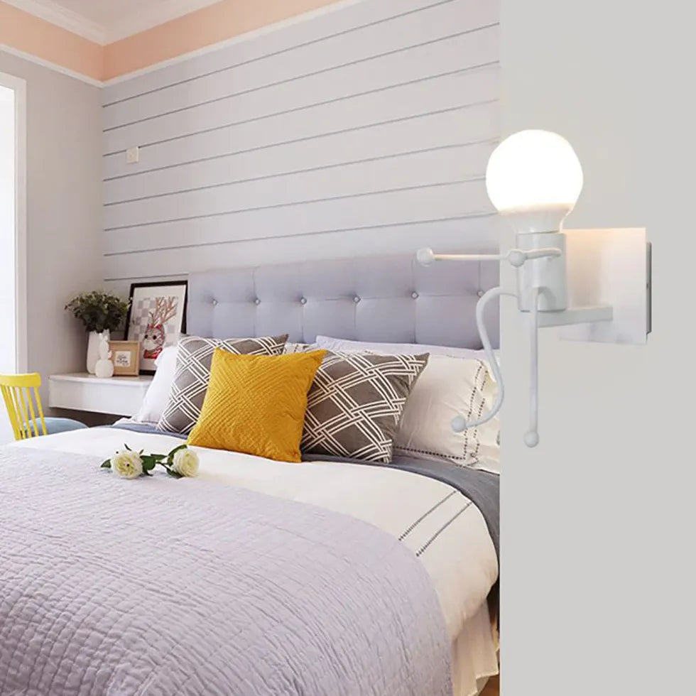 Black Single Arm Wall Light For Bedroom Luxo Metal Led Ip20