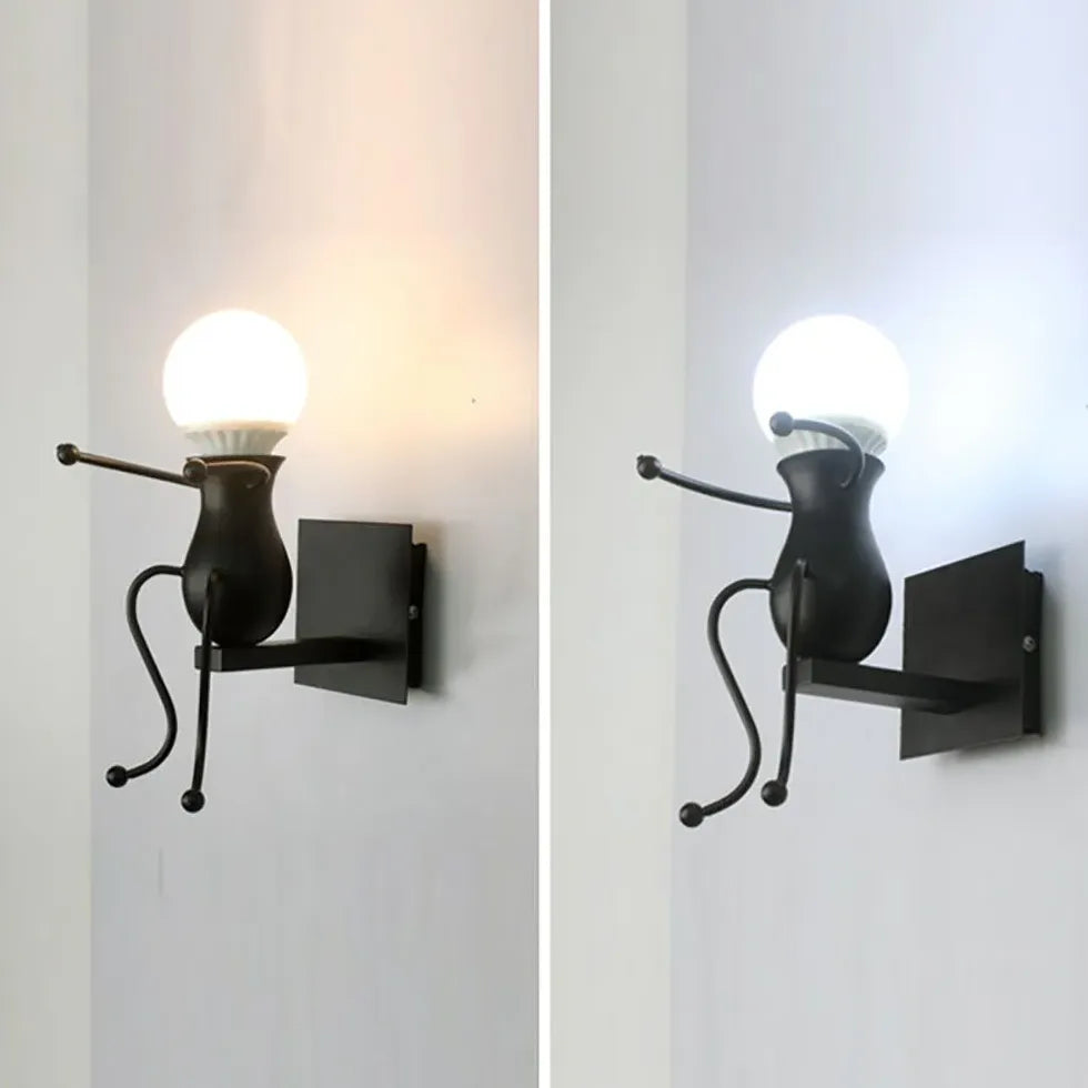 Black Single Arm Wall Light For Bedroom Luxo Metal Led Ip20