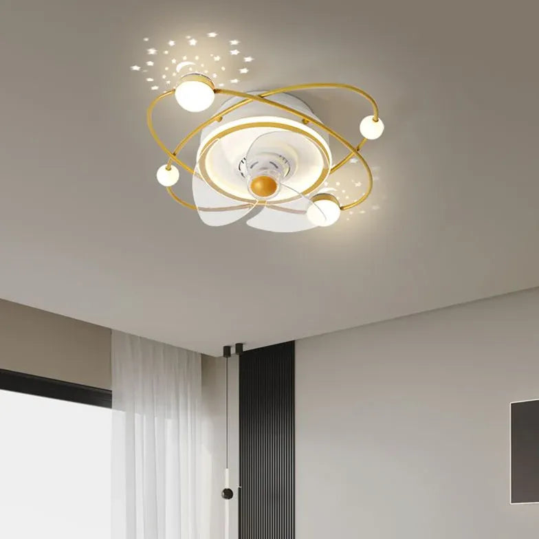 Madina 3-blade Starry Ceiling Fan With Light For Bedroom Madina Metal