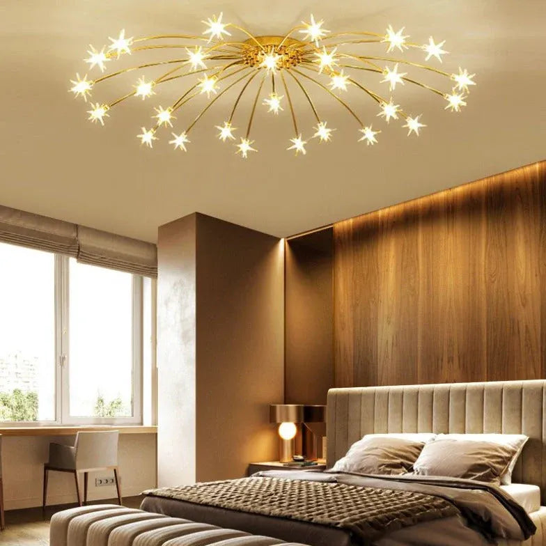 Black Flush Light For Bedroom Madina Metal & Glass Led Ip20 Warm White