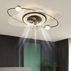 Ceiling Fan With Light For Bedroom Madina Metal & Acrylic Led Ip20