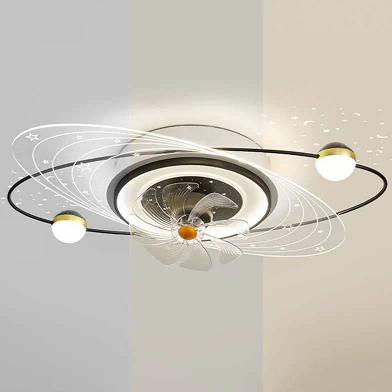 Ceiling Fan With Light For Bedroom Madina Metal & Acrylic Led Ip20