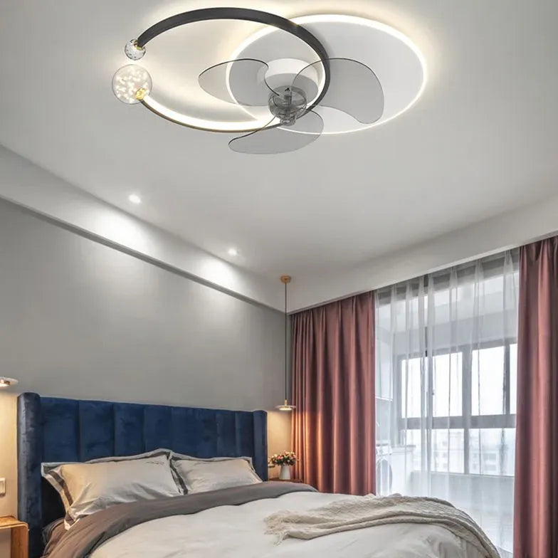 Madina Double-c Ceiling Fan With Light For Bedroom Madina Metal