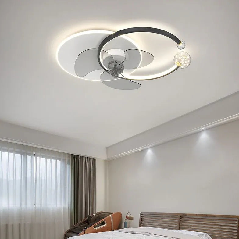 Madina Double-c Ceiling Fan With Light For Bedroom Madina Metal