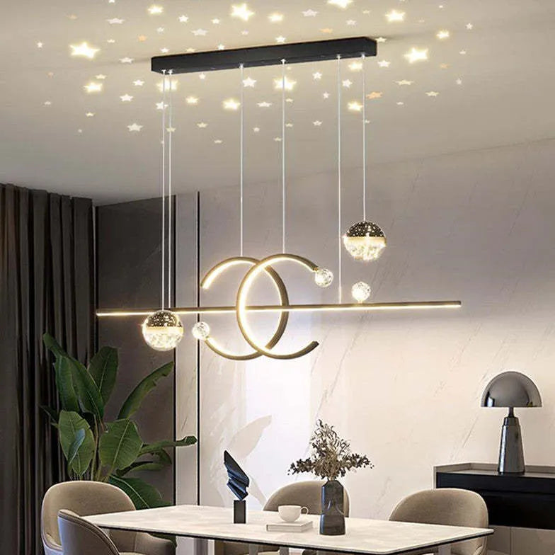 Black Statement Pendant Light For Living Room Madina Metal Ip20 Led Dimmable