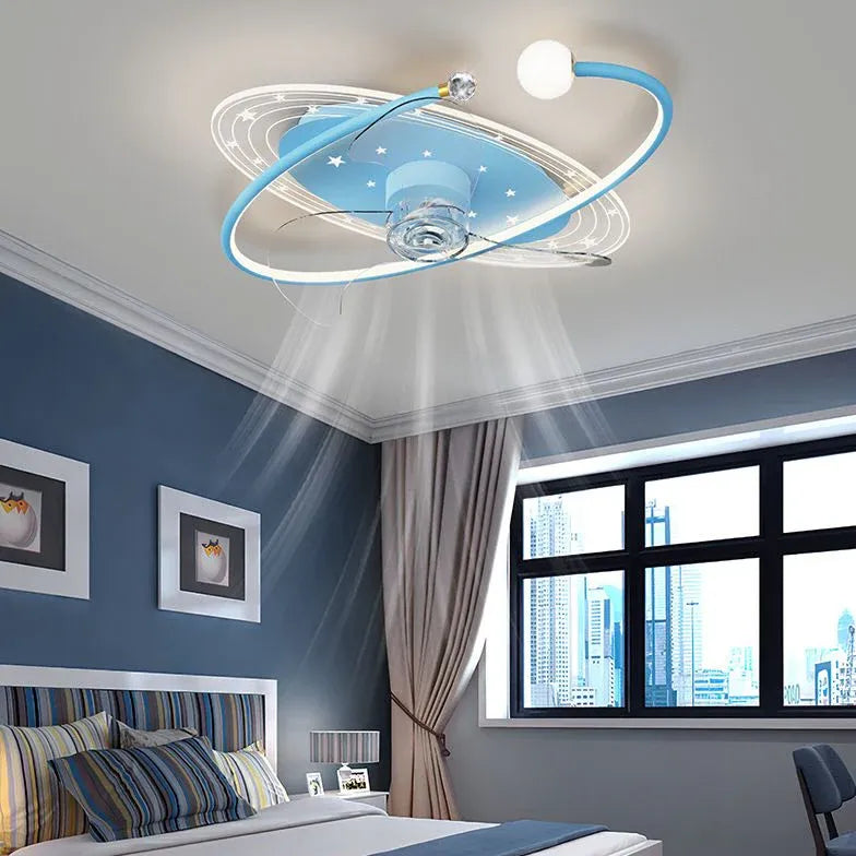 Ceiling Fan With Light For Bedroom Madina Metal & Acrylic Led Dimmable Ip20