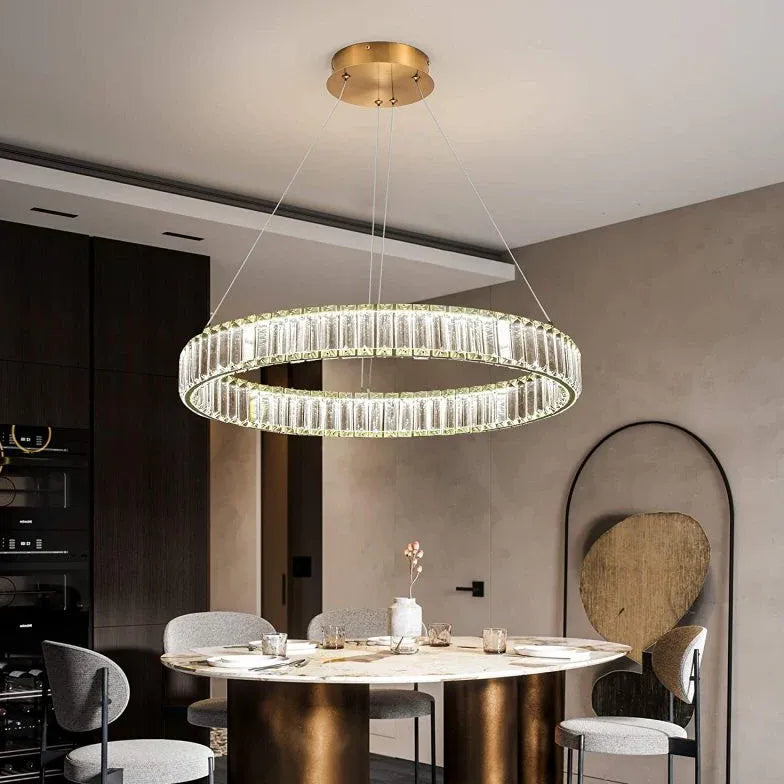 Modern Chandeliers For Bedroom Round Luxury Stainless Steel Warm White Led