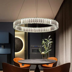 Modern Chandeliers For Bedroom Round Luxury Stainless Steel Warm White Led