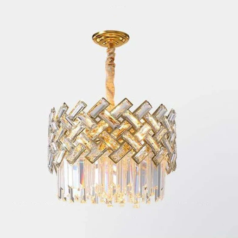 Gold Modern Chandeliers For Bedroom Postmodern Metal & Crystal Led Ip20