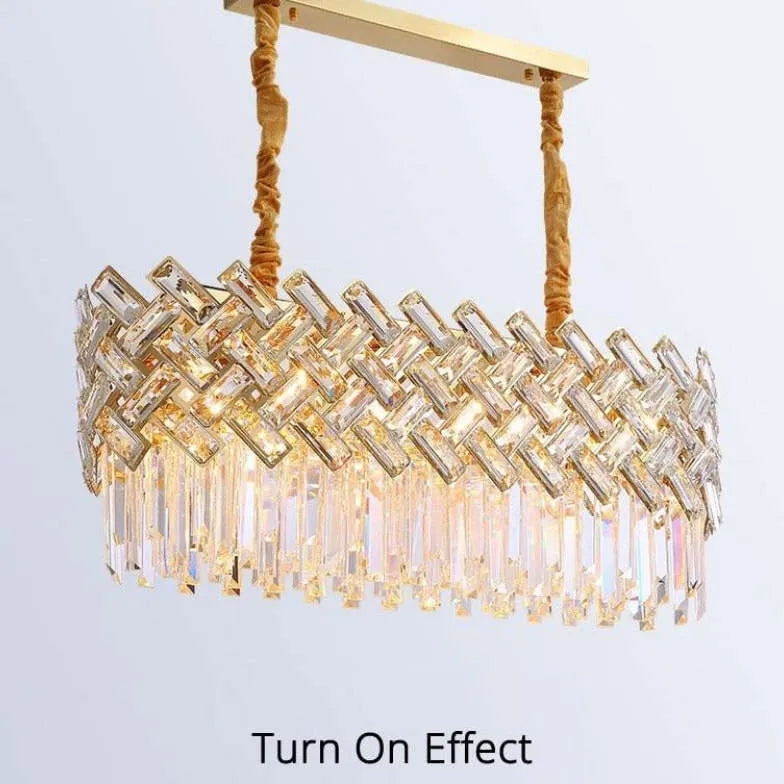 Gold Modern Chandeliers For Bedroom Postmodern Metal & Crystal Led Ip20