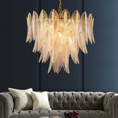 Gold Statement Pendant Light For Bedroom Marilyn Metal & Crystal