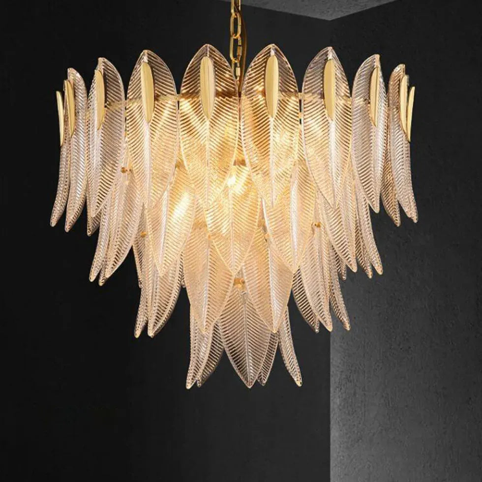 Gold Statement Pendant Light For Bedroom Marilyn Metal & Crystal