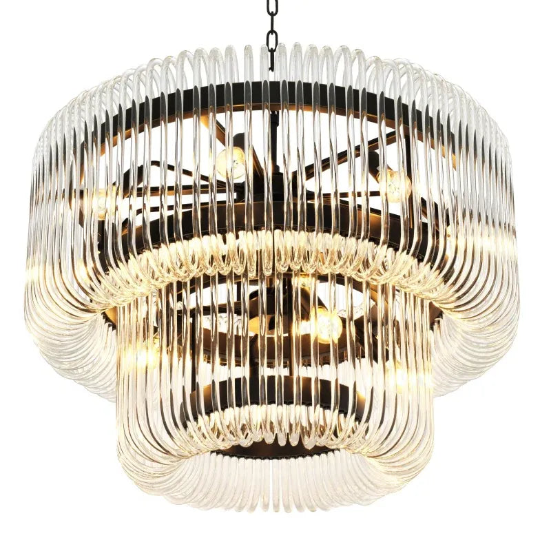 Black Traditional Chandeliers For Bedroom Marilyn Metal & Glass Ip20 Led