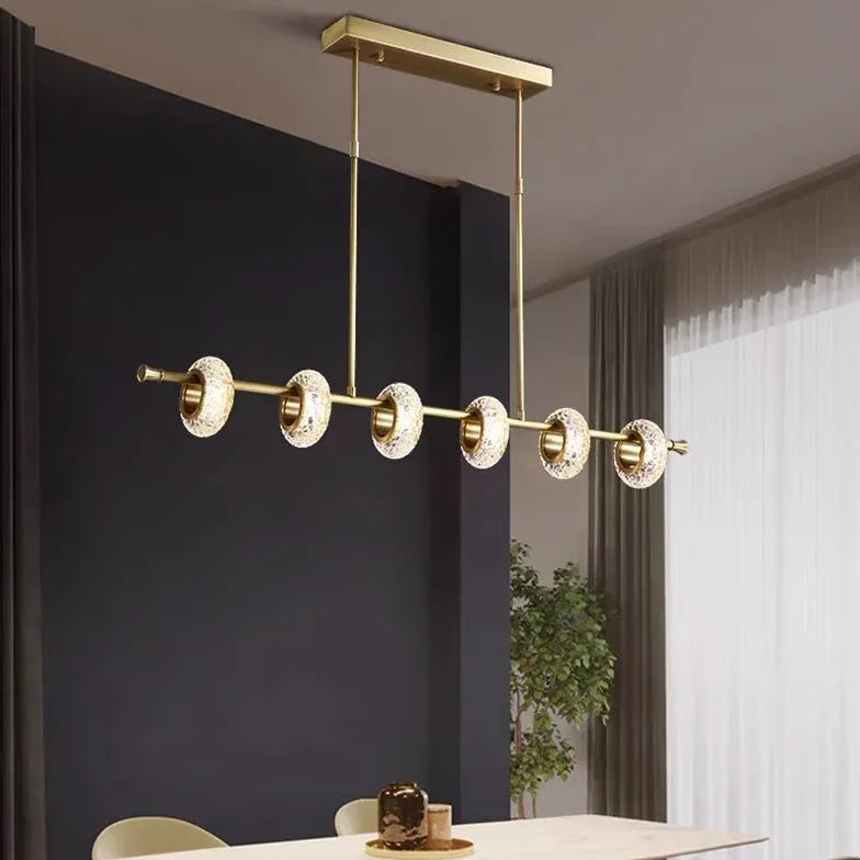 Gold Statement Pendant Light For Bedroom Marilyn Metal & Acrylic Ip20 Led