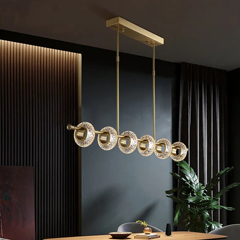 Gold Statement Pendant Light For Bedroom Marilyn Metal & Acrylic Ip20 Led