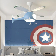 Blue Ceiling Fan With Light For Study Room Minori Metal & Acrylic Led Ip20 Dimmable