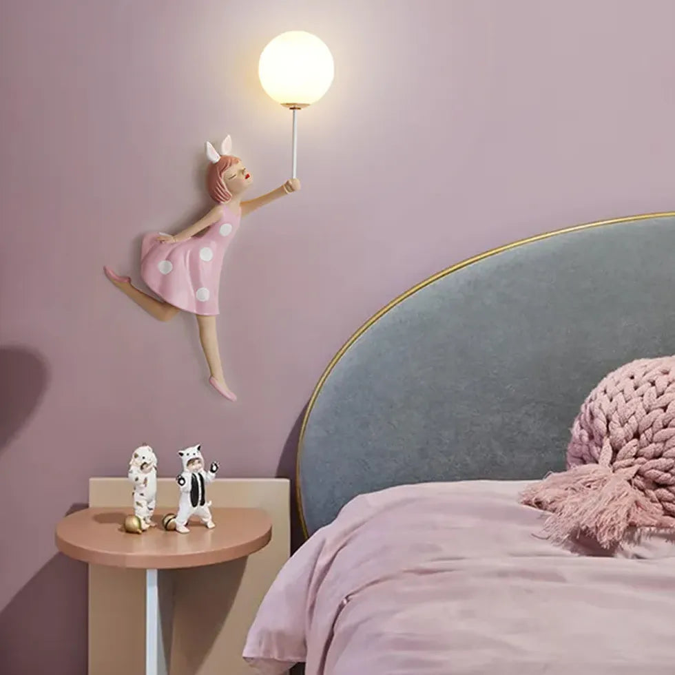 Pink Single Arm Wall Light For Children's Room Minori Pv Led