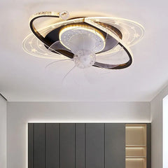 Ceiling Fan With Light For Bedroom Oval Minori Metal