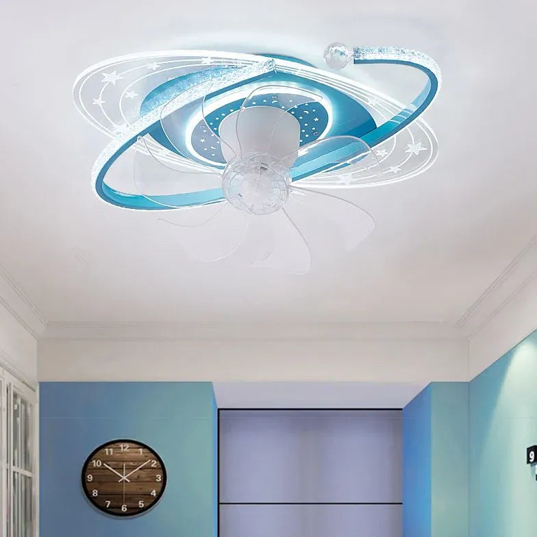 Ceiling Fan With Light For Bedroom Oval Minori Metal