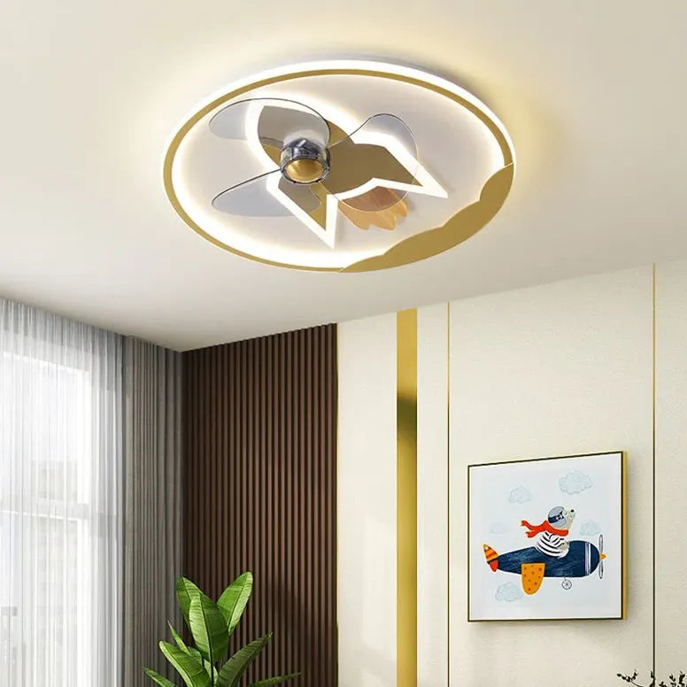 Ceiling Fan With Light For Bedroom Minori Metal Led