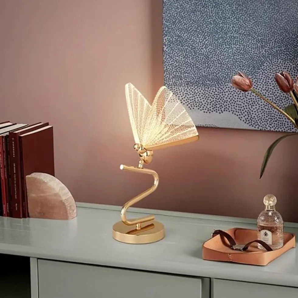 Shape Table Lamp For Study Room Modern Metal & Acrylic Plug