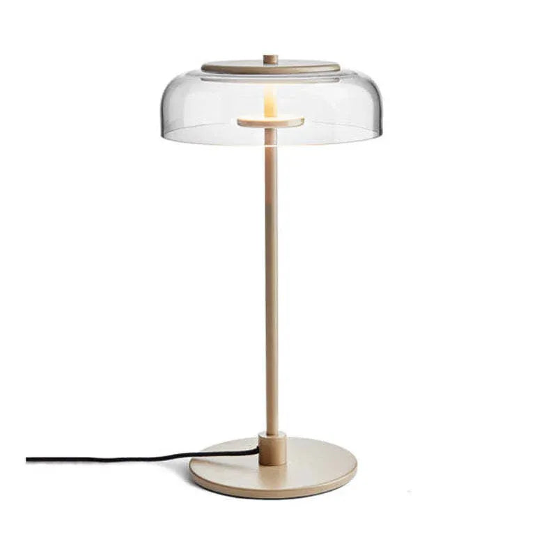 Modern Shape Beside Table Lamp Metal & Glass