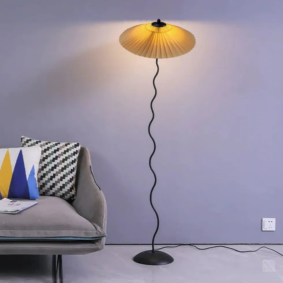 Floor Lamp For Bedroom Renee Metal & Fabric Plug