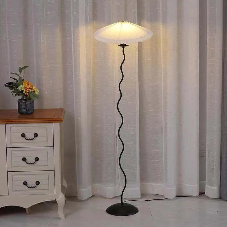 Floor Lamp For Bedroom Renee Metal & Fabric Plug