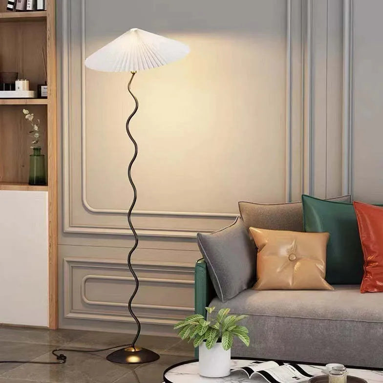 Floor Lamp For Bedroom Renee Metal & Fabric Plug