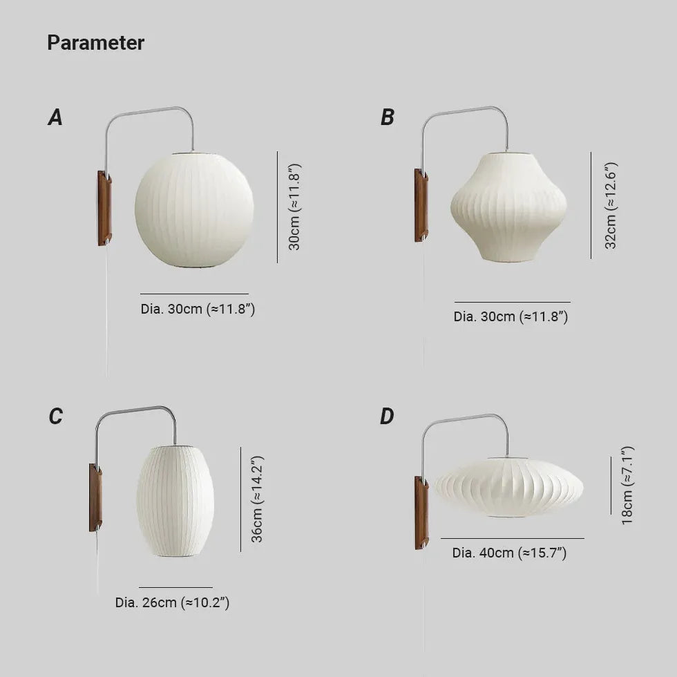 Single Arm Wall Light For Study Room Round Renee Wood Ip20