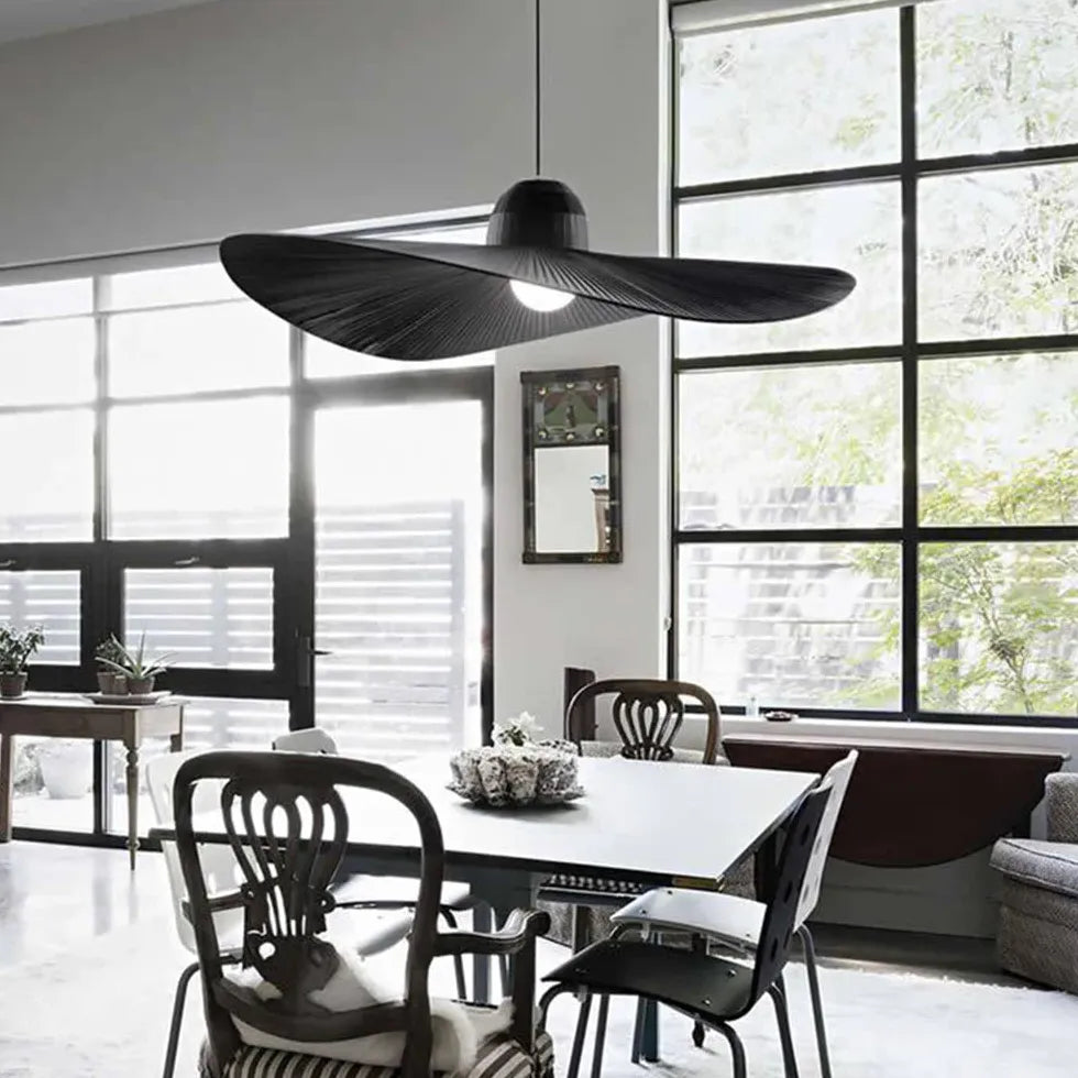 Black Statement Pendant Light For Bedroom Renee Metal Led