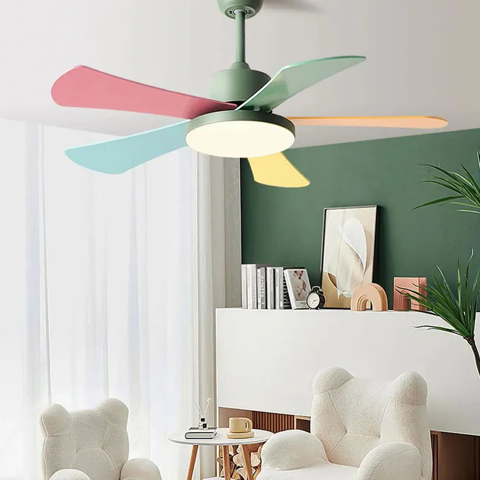 Ceiling Fan With Light For Study Room Morandi Metal Led