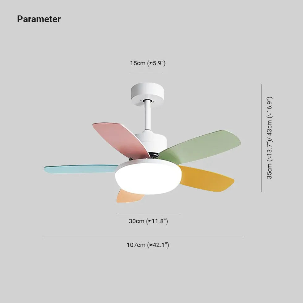 Ceiling Fan With Light For Study Room Morandi Metal & Abs Led