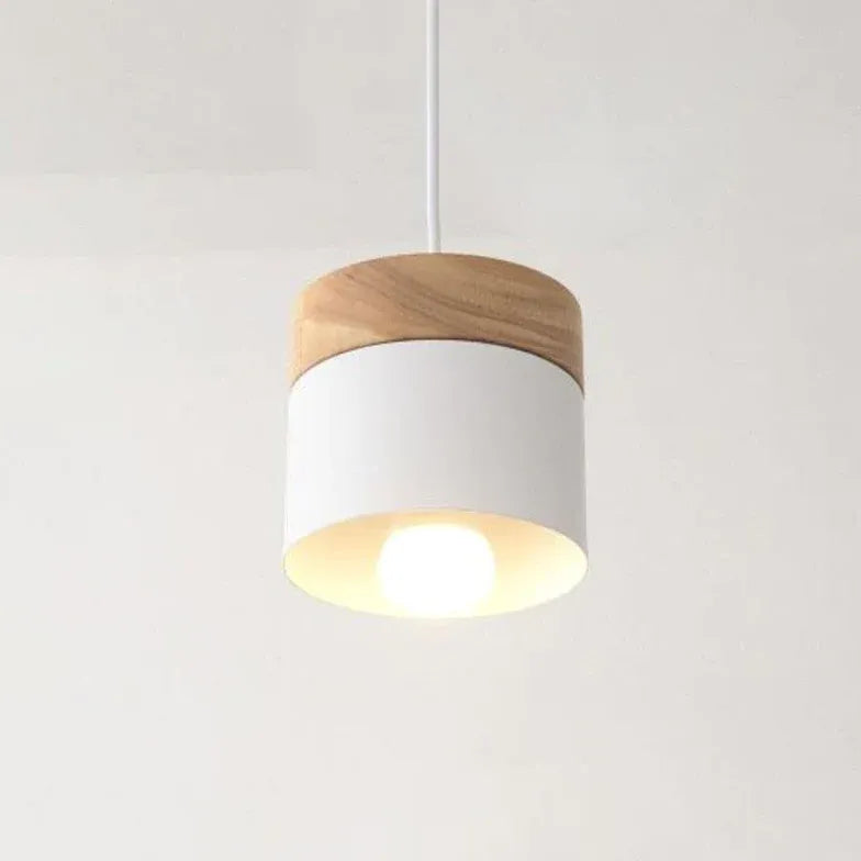 Light Single Pendant For Bedroom Morandi Metal & Wood Ip20 Led Warm White